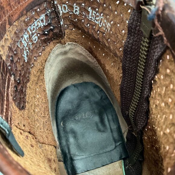 Sonora Isabella Leather Western Distressed Ankle Boots Brown 10 - Picture 6 of 12